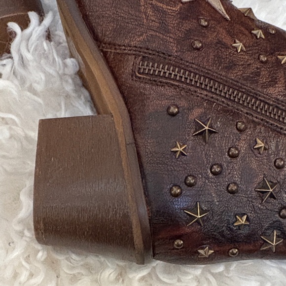 Myra Bag Brown Leather Heeled Boots with Silver Stars~ GORGEOUS! Brand new - Picture 11 of 12